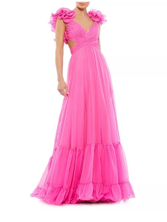 Mac Duggal Dresses & Skirts - Mac Duggal Ruffle Tiered Cut-Out Chiffon Gown